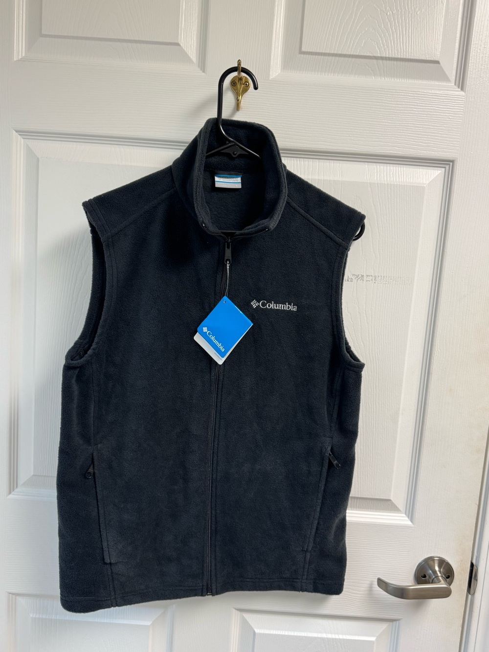Columbia Black Fleece Vest Men's Full-Zip Sleeveless Jacket Car Salesman NWT S